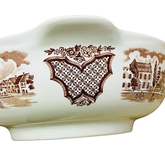 Alfred Meakin Staffordshire England 'Fair Winds' Bowl Original Copper Engravings - Picture 2 of 8